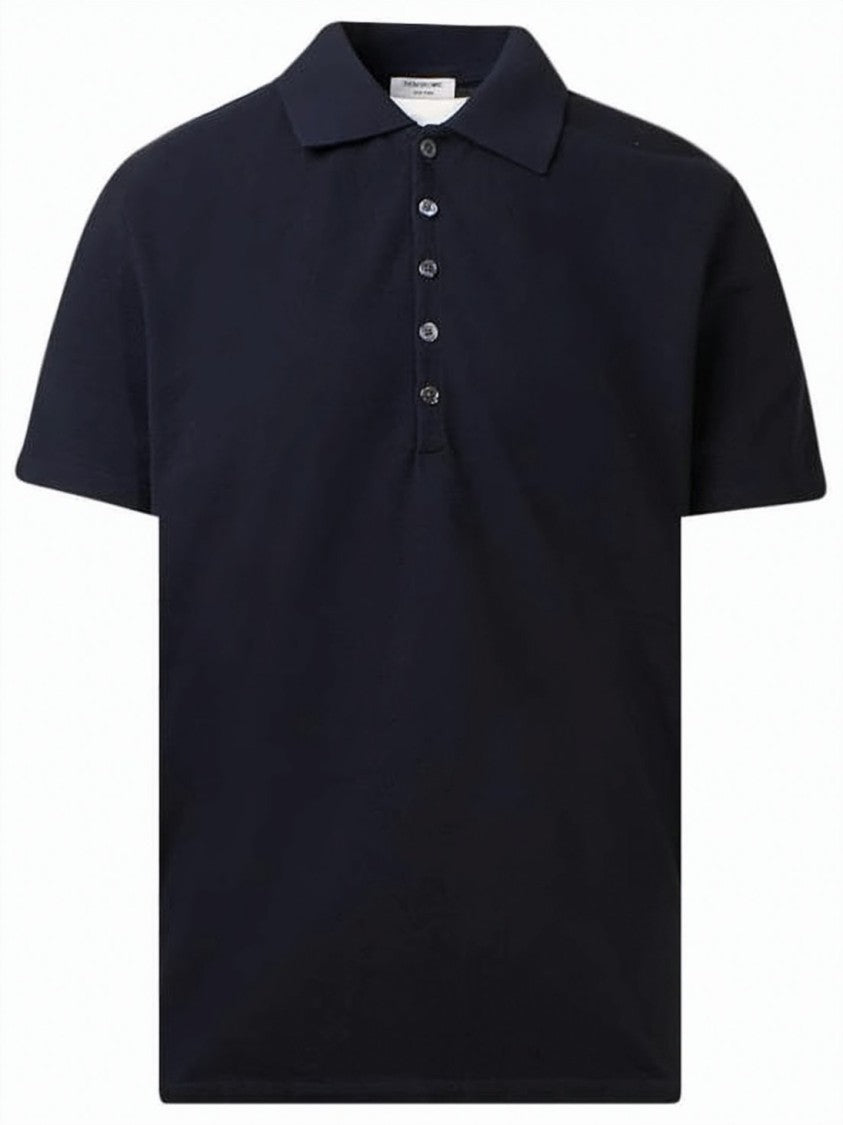 Thom Browne Relaxed-Fit Piqué Polo Shirt With Vertical Stripes