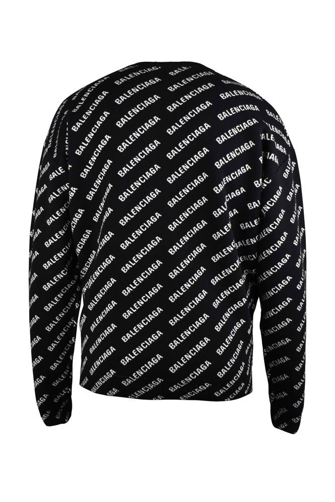 Balenciaga Black Cotton Wool Sweater