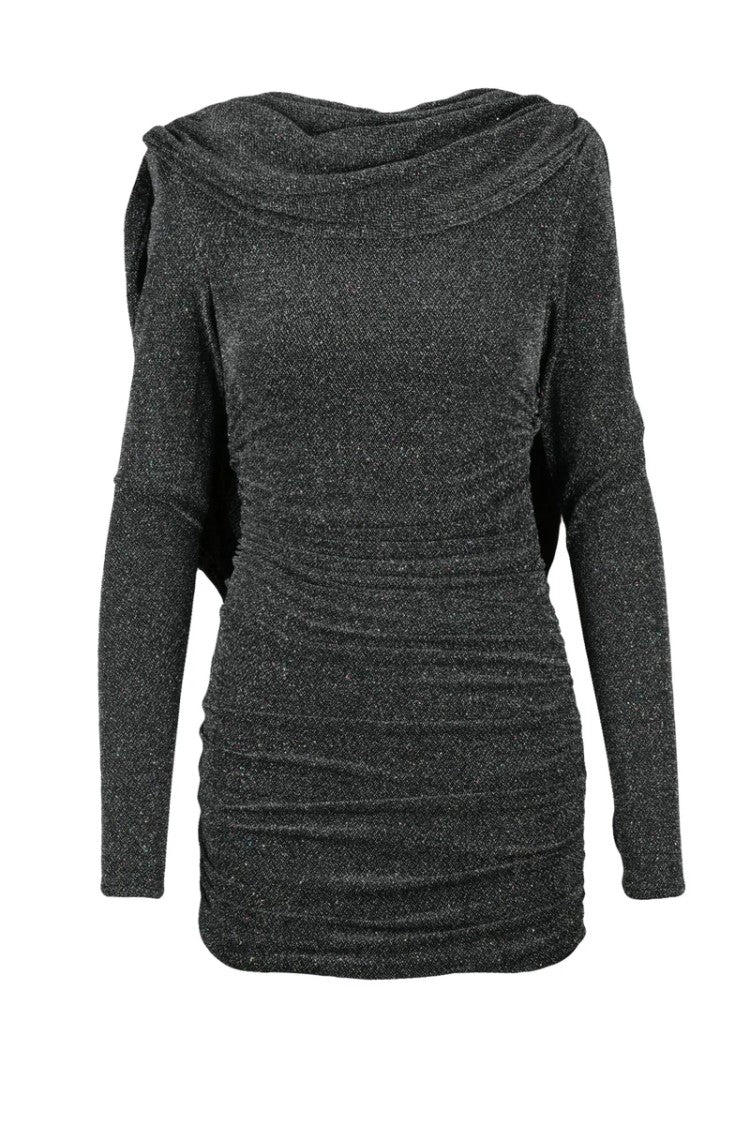 Twenty Fourhaitch Mini Lurex Jersey Dress - Silver