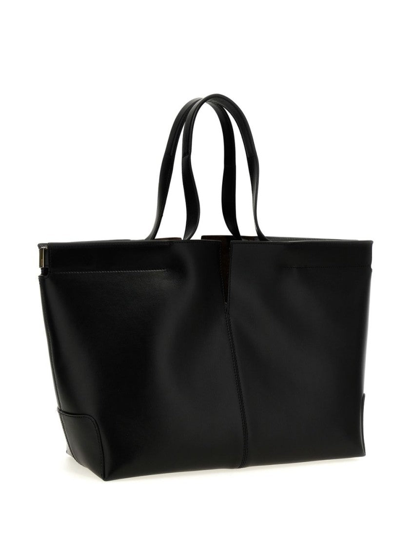 Tod's Structured Black Calfskin Tote Bag