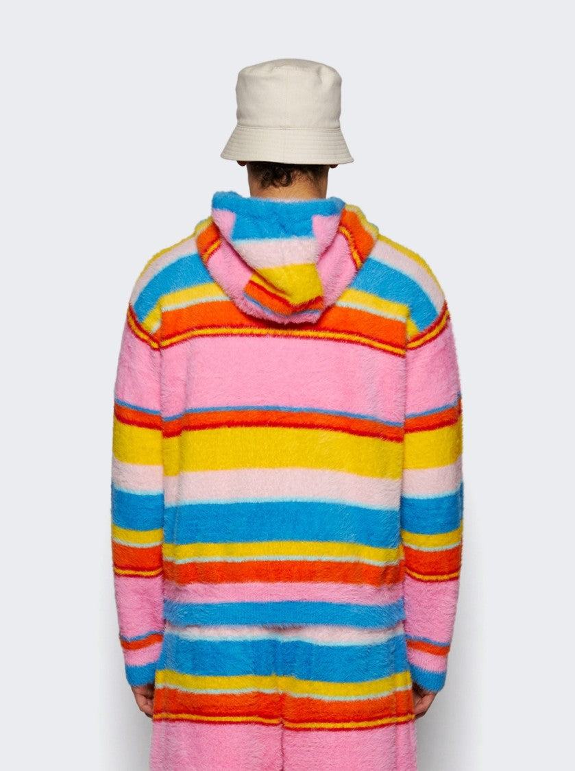 Casablanca Fluffy Oversized Hoodie Multicolor Blue