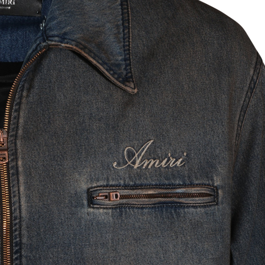 Amiri Dark Dust Lea Bones Cotton Casual Jacket