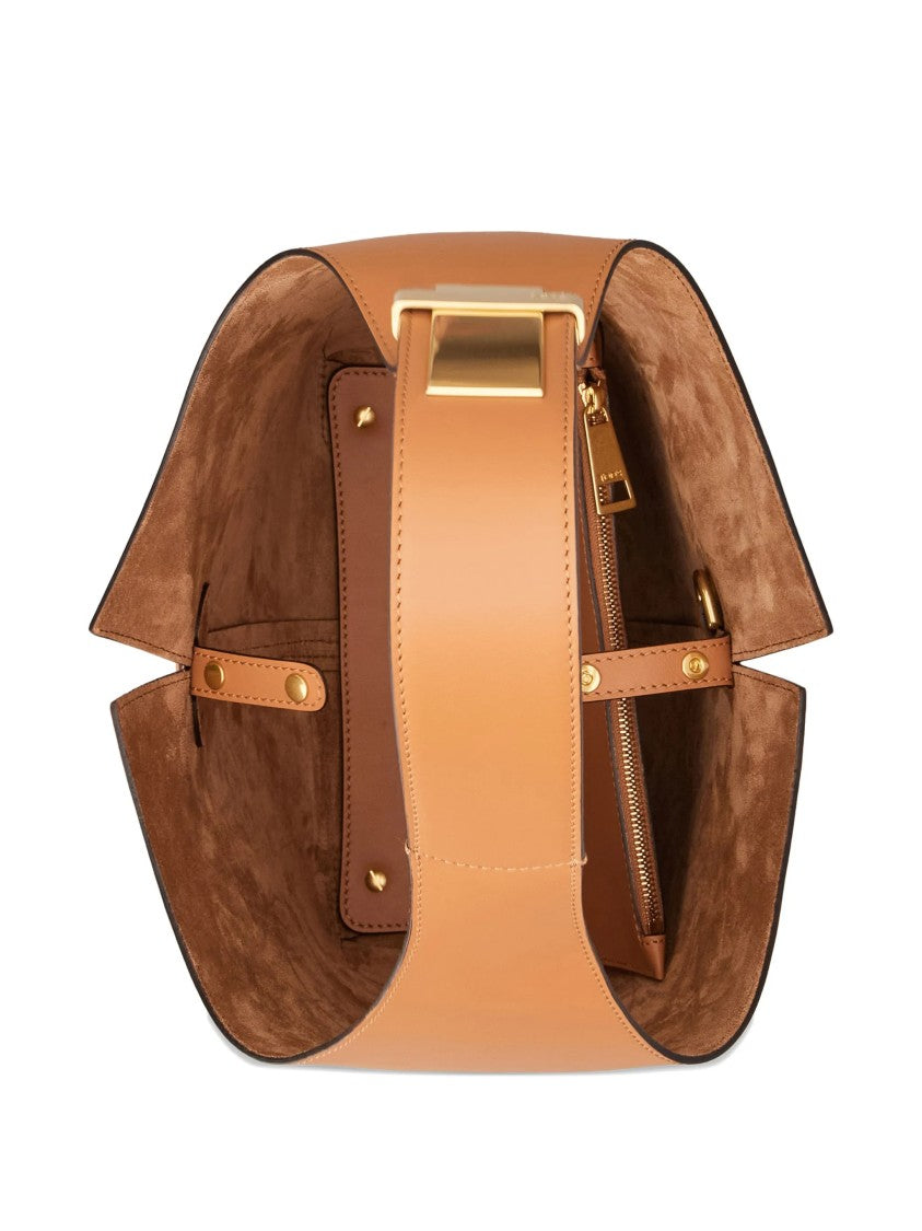 Tod's Tan Structured Leather Shoulder Bag