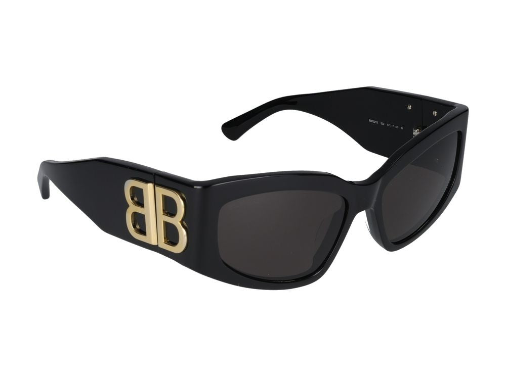 Balenciaga Black Oversized Square Frame Sunglasses