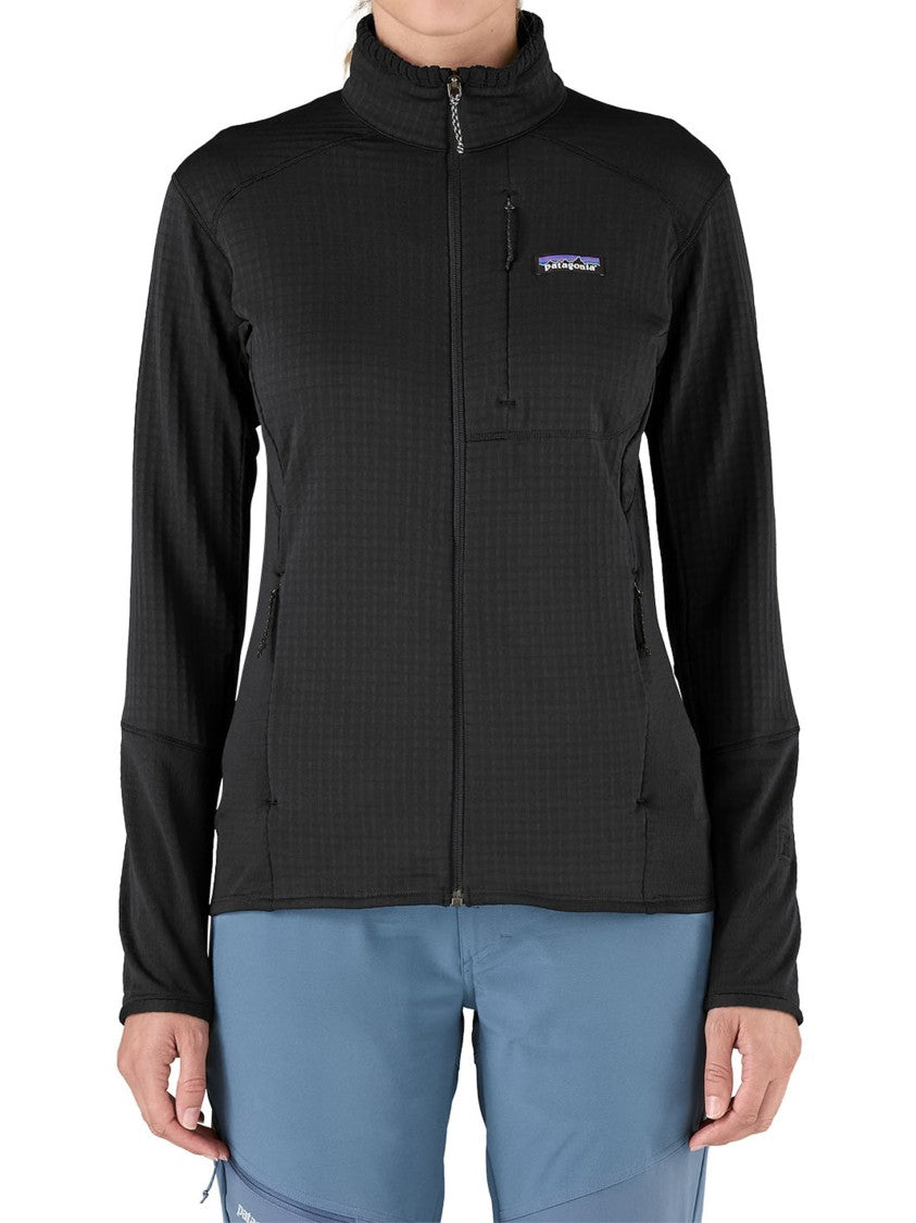 Patagonia Black R1 Jkt Fitted Textured Active Jacket