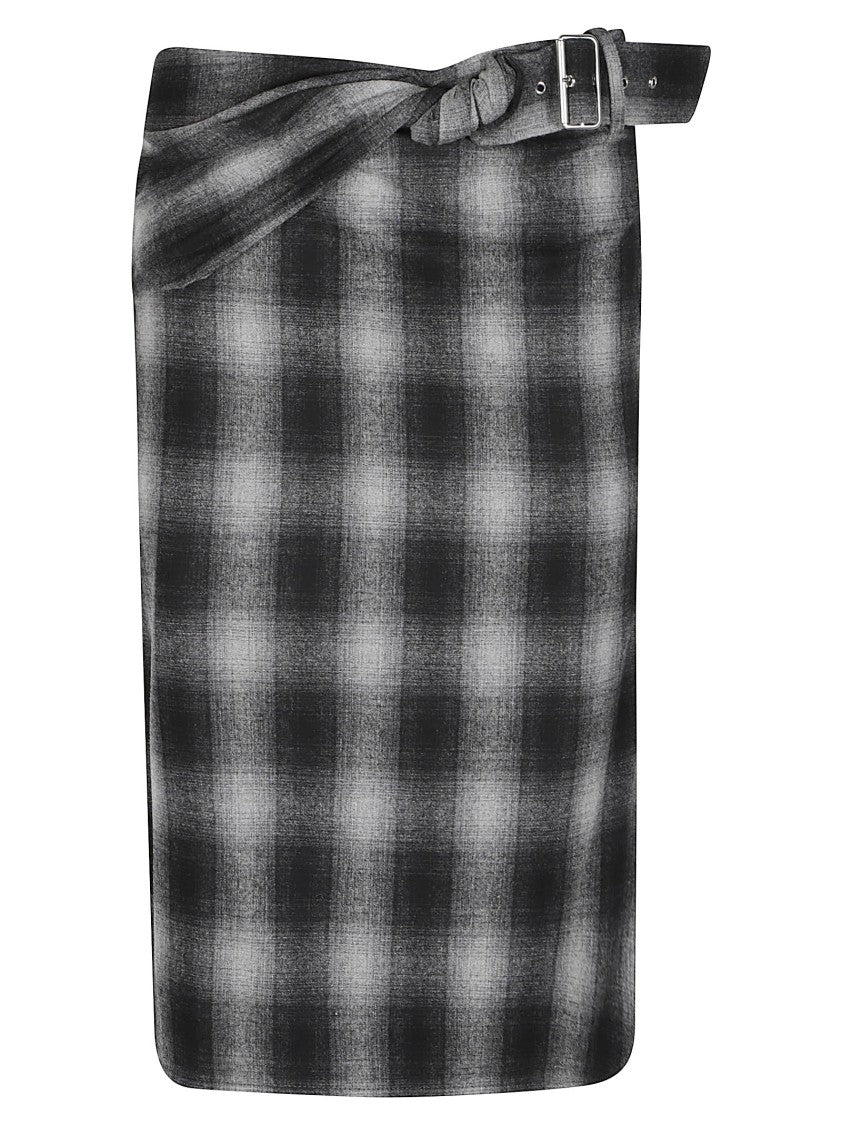Iro Nylane Plaid Midi Polyester-Blend Midi Skirt