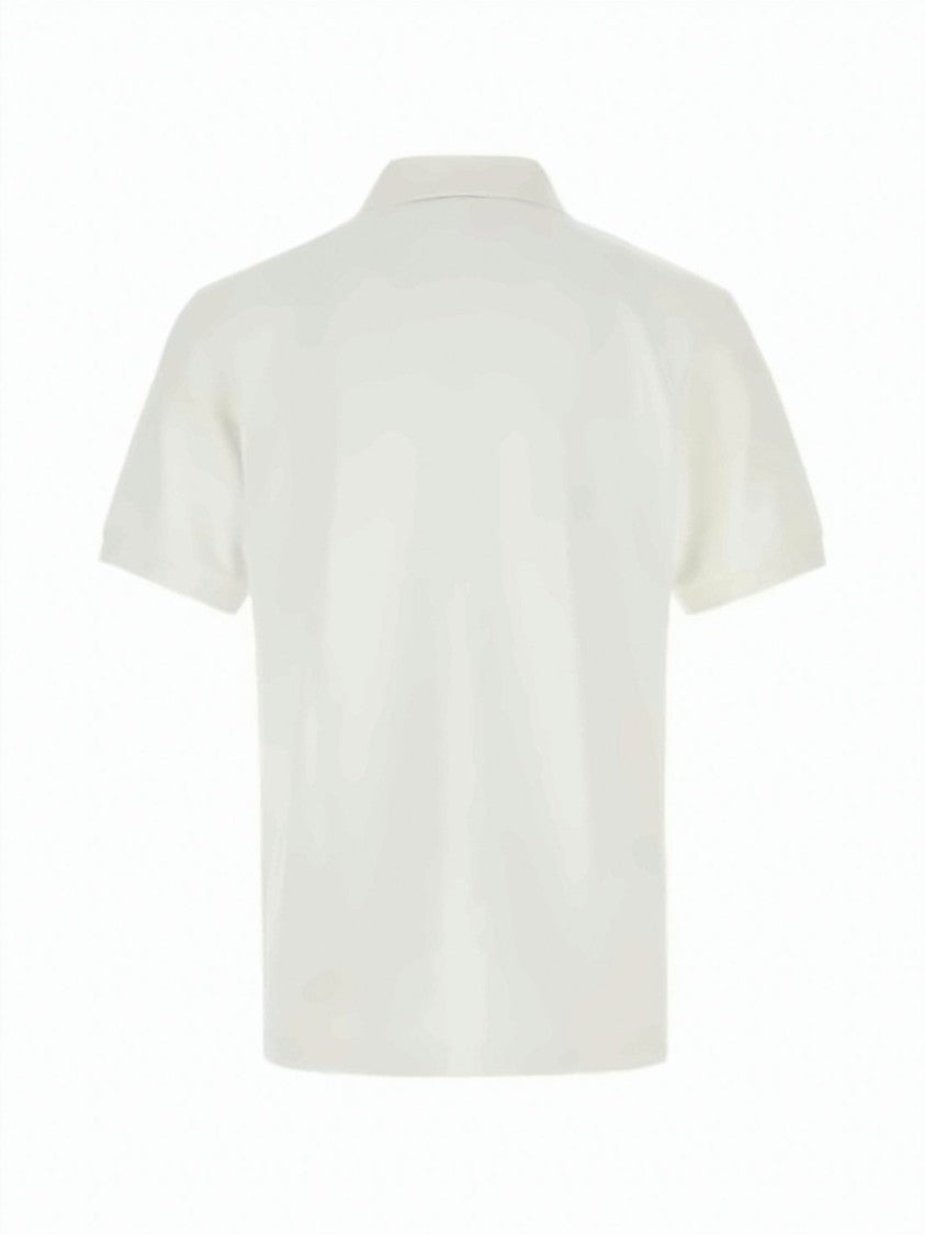 Kenzo Signature Embroidered White Cotton Polo Shirt