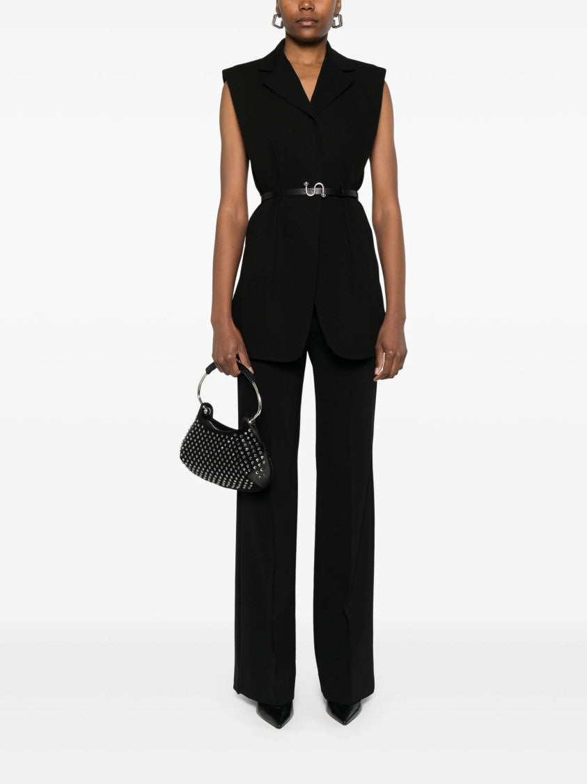 Sportmax Black Texas High-Waisted Wide-Leg Tailored Pants