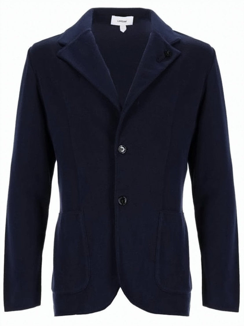 Lardini Tailored Fit Navy Cotton Jacket