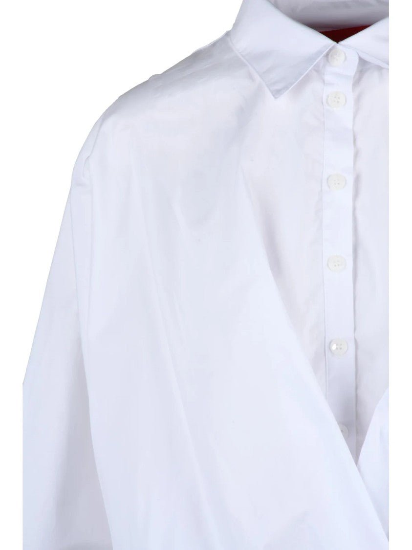 Virginia Bizzi White Cotton Wrap Shirt