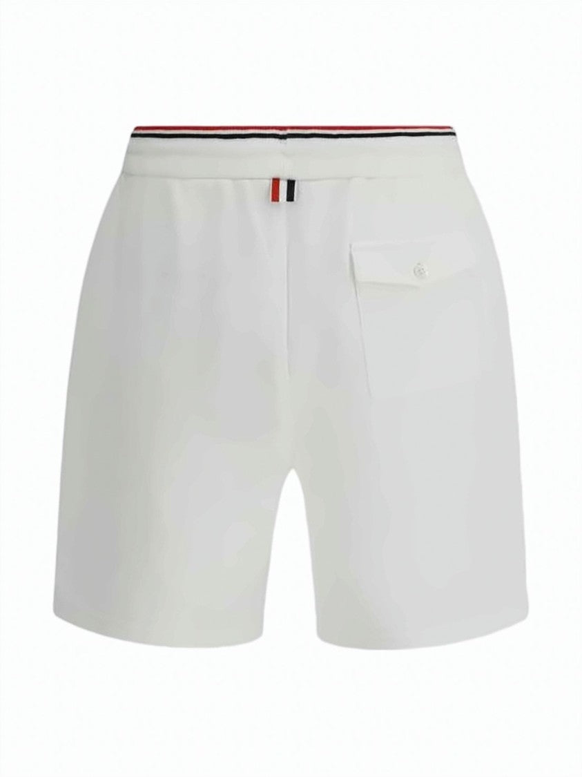 Thom Browne Mid-Thigh Shorts With Drawstring Waistband