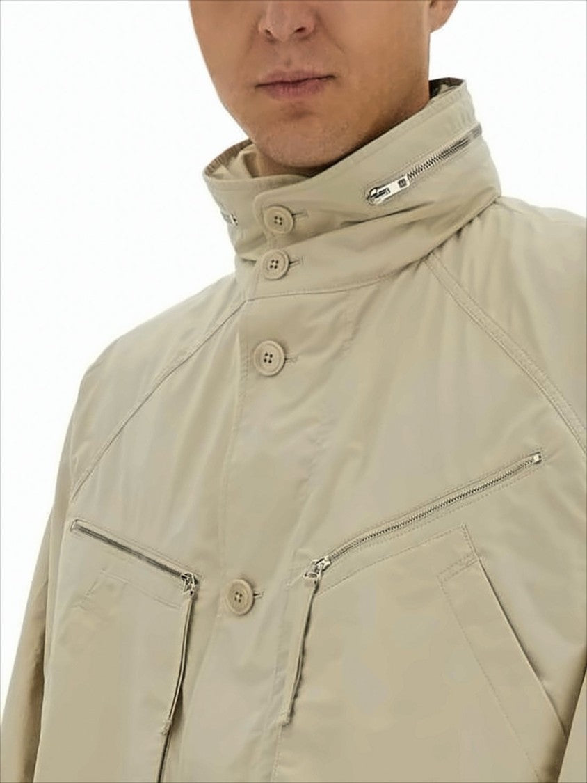 Lemaire Cropped Bomber Jacket With High Stand Collar