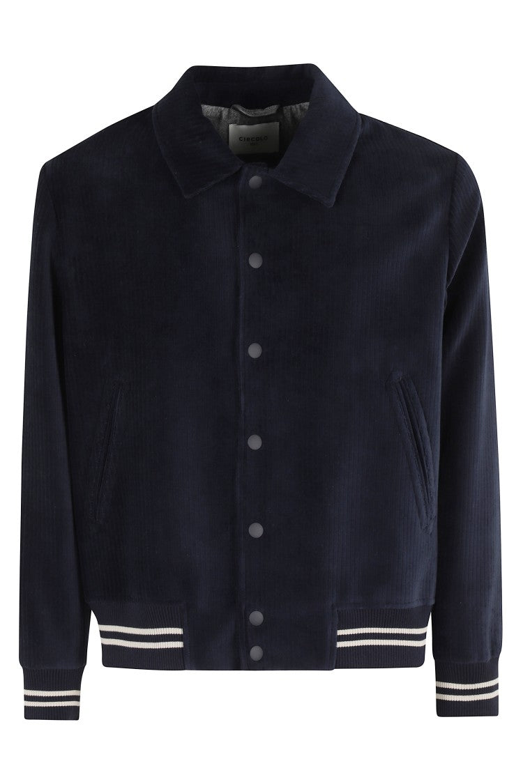 Circolo 1901 Navy Corduroy Varsity Jacket