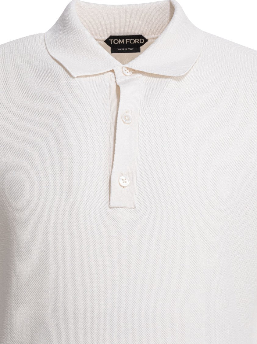 Tom Ford Silk And Cotton Pique Polo Shirt