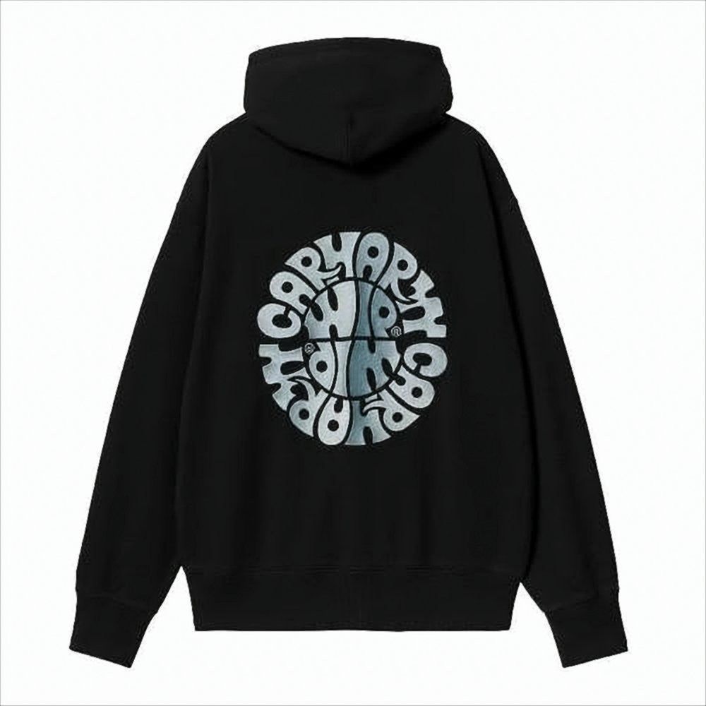 Carhartt Wip Black Zip-Up Hooded Sweatshirt