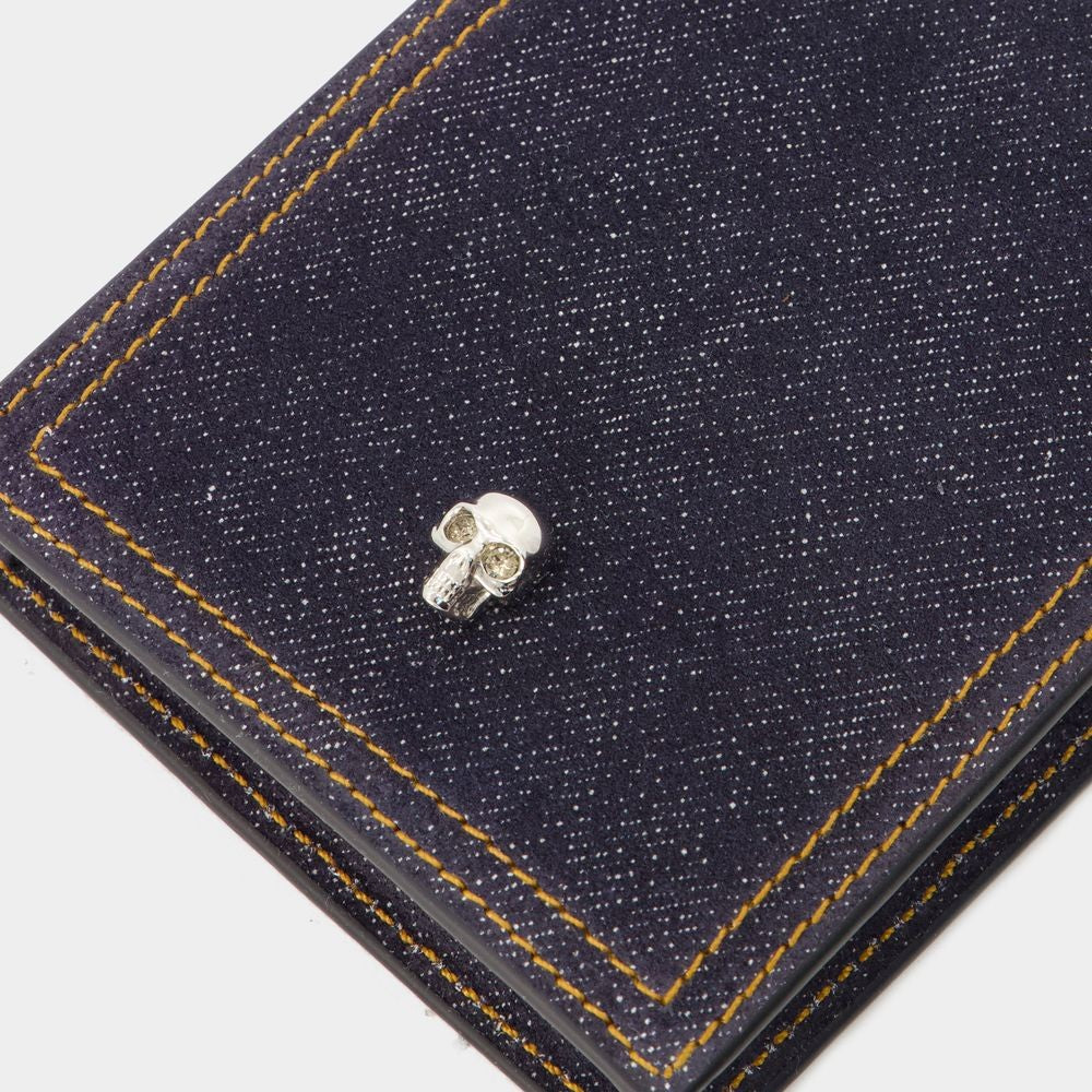 Alexander Mcqueen Skull Phone Case - Leather - Denim