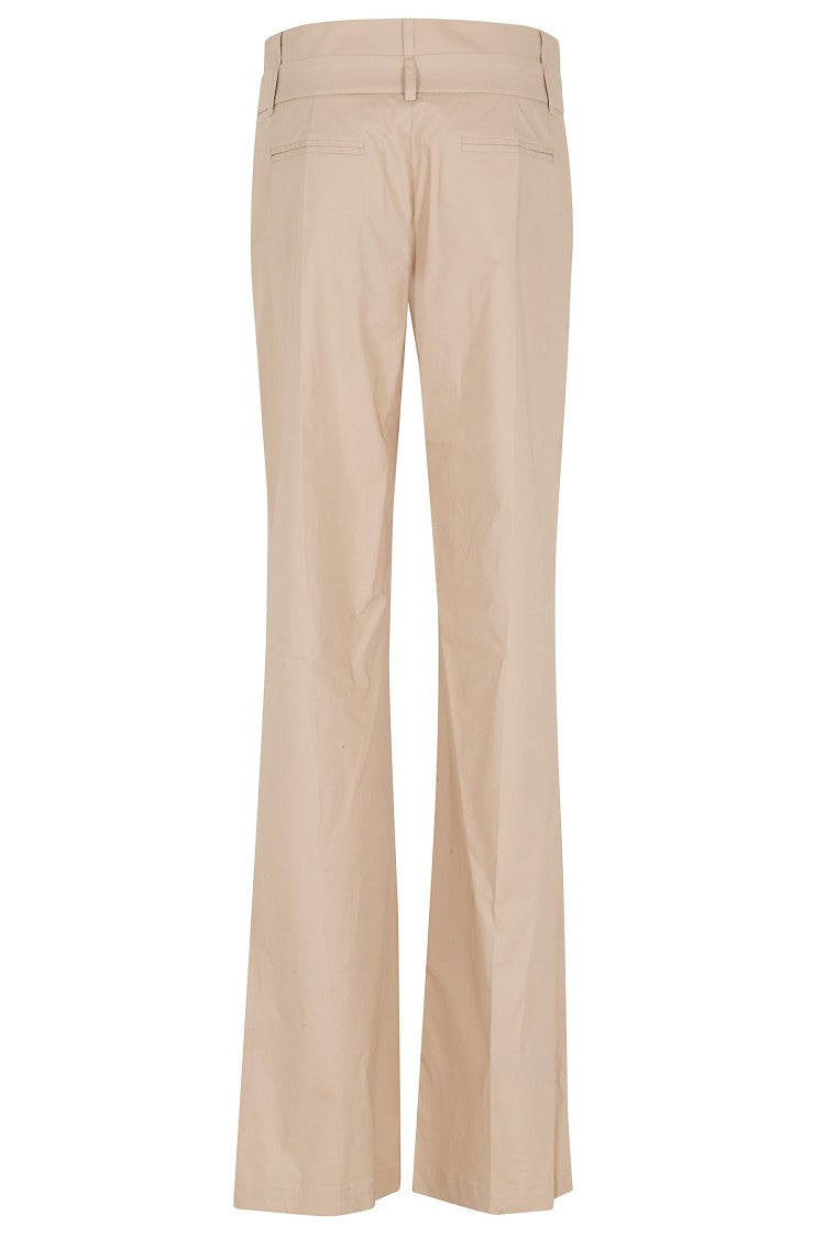 Federica Tosi Camel Double-Dyed Double-Waistband Cotton-Blend Formal Pants