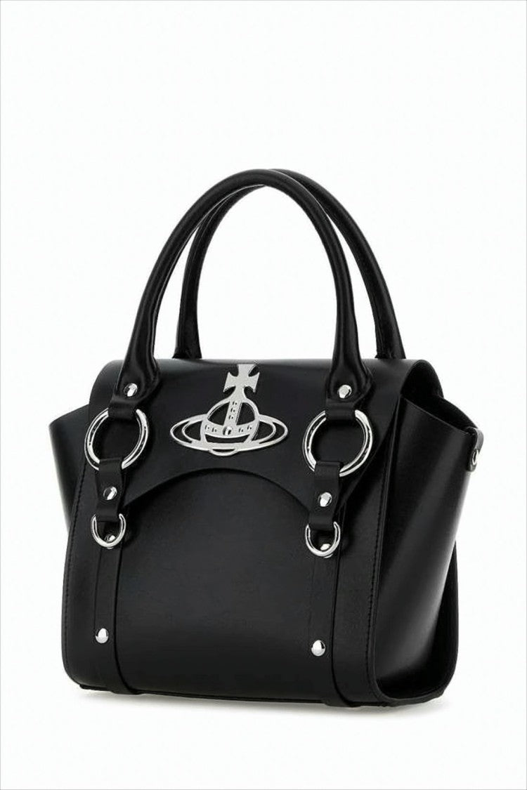 Vivienne Westwood Structured Smooth Leather Tote Bag