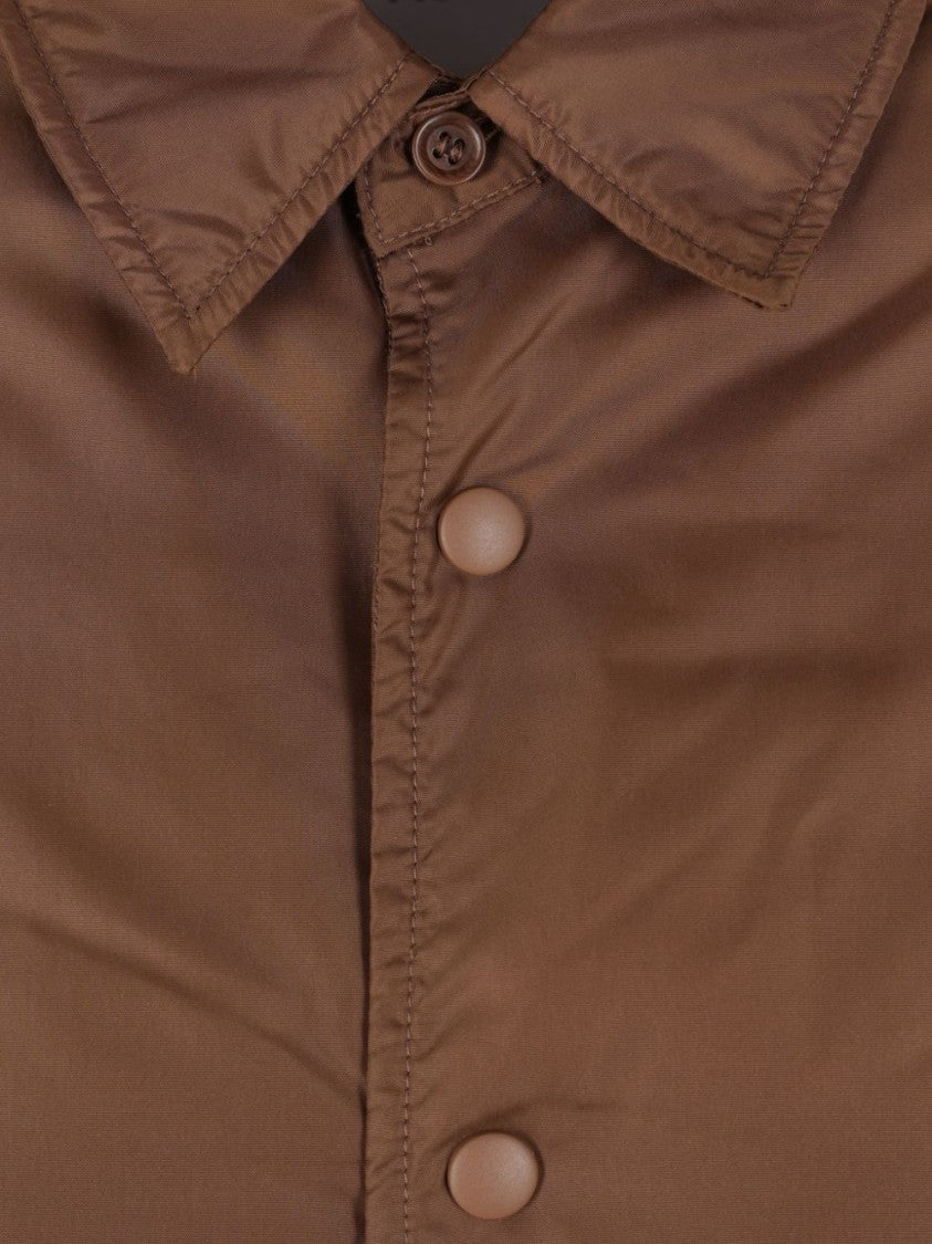 Aspesi Button-Up Brown Shirt With Classic Collar