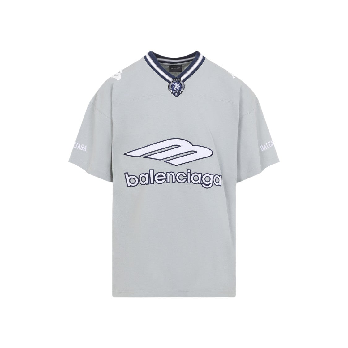 Balenciaga Loose-Fitting Grey T-Shirt With Bold Graphic Logo