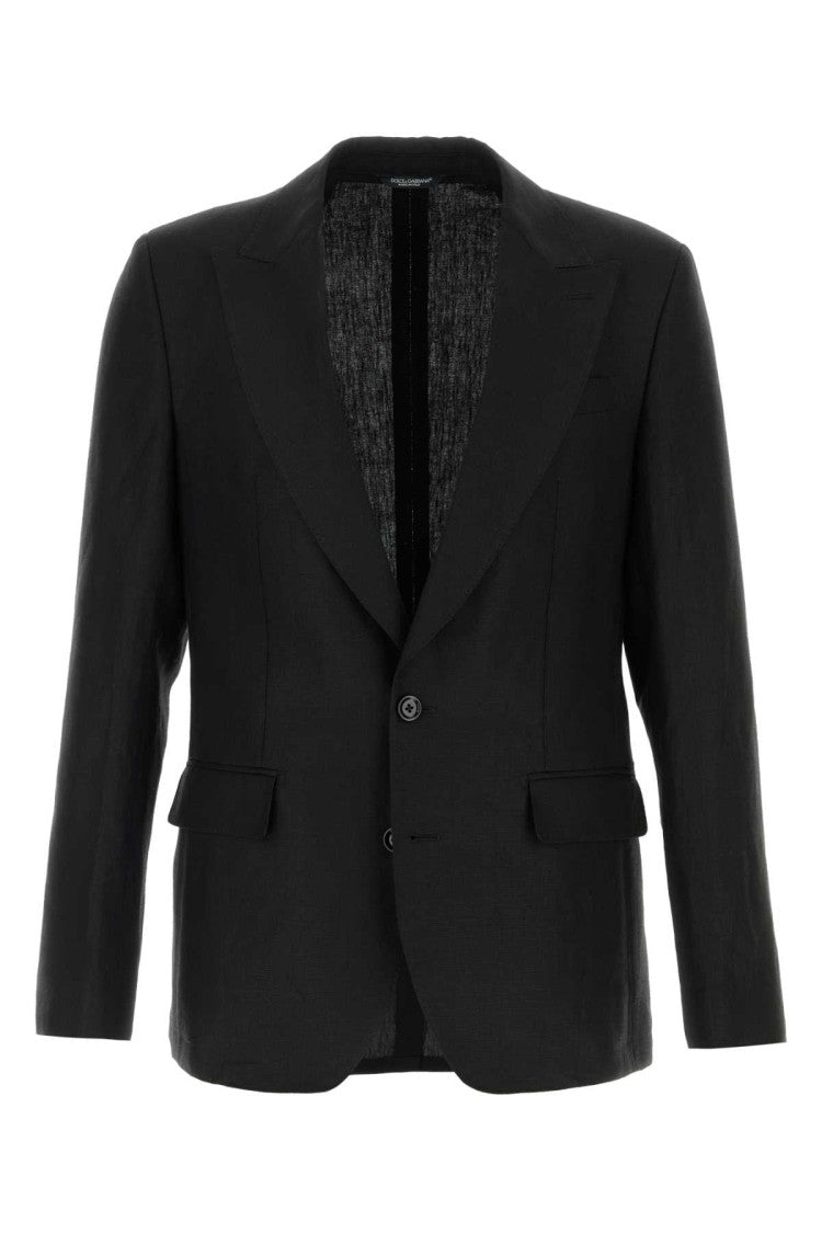 Dolce & Gabbana Black Linen Blazer