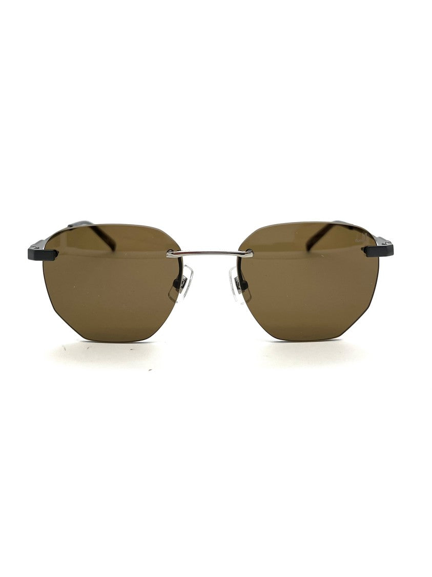 Dunhill Du0066s Angular Metal Brown Sunglasses