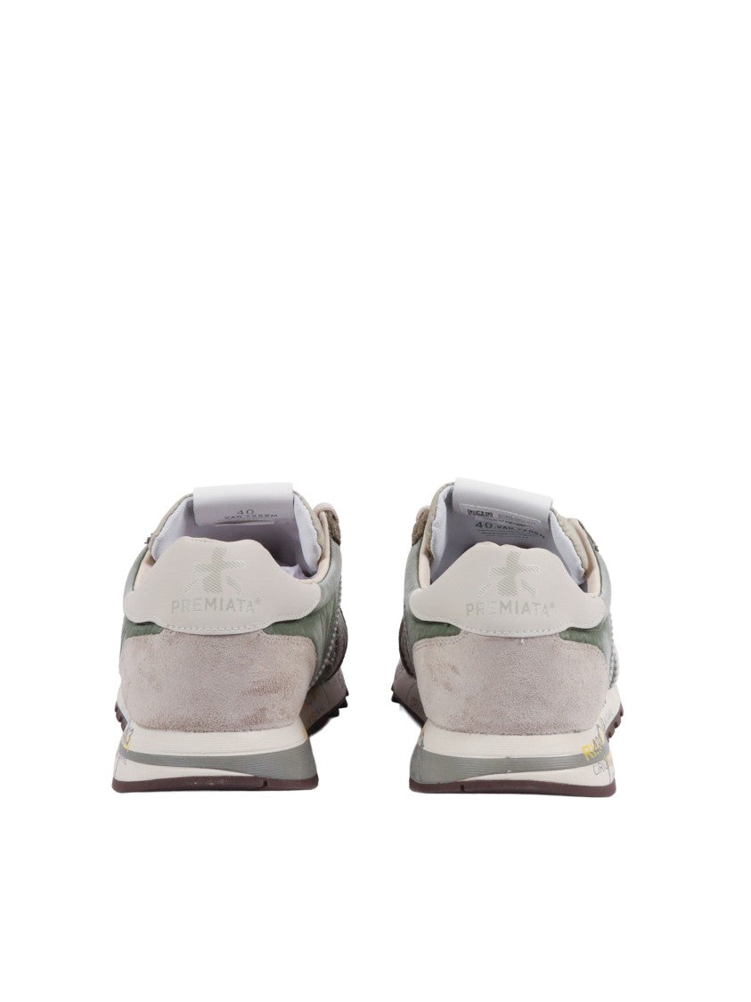 Premiata Lucy Military Green Suede Sneakers
