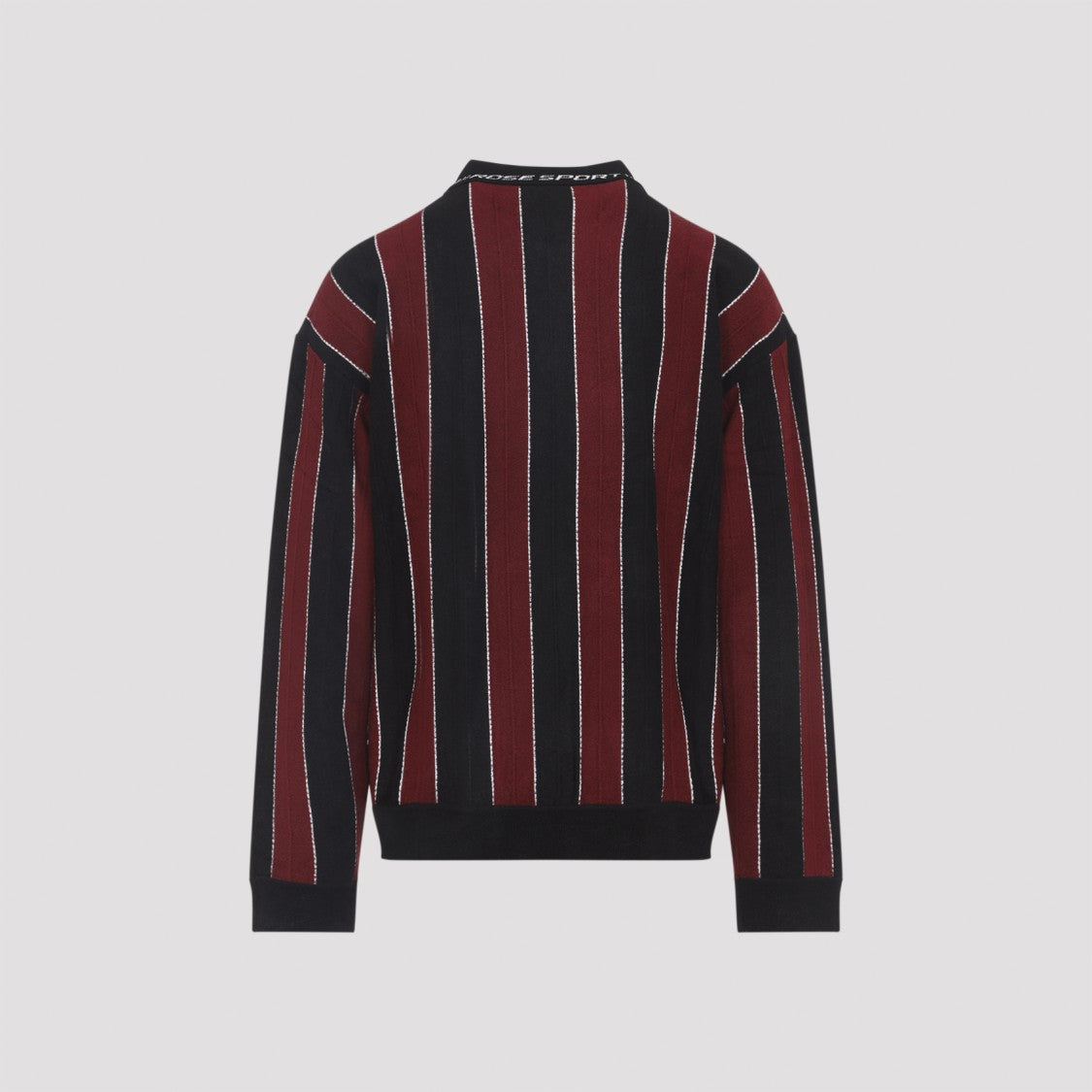 Martine Rose Long-Sleeve Striped Knit Top With Zip-Up Collar