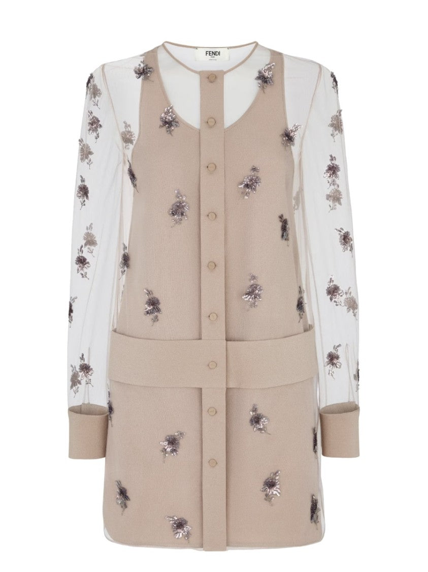Fendi Tulle Dress With Embroidery