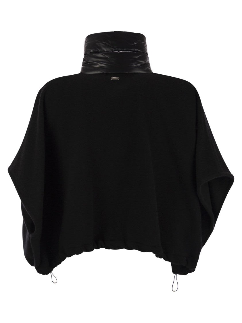 Herno Resort Poncho In Wool And Cashemre