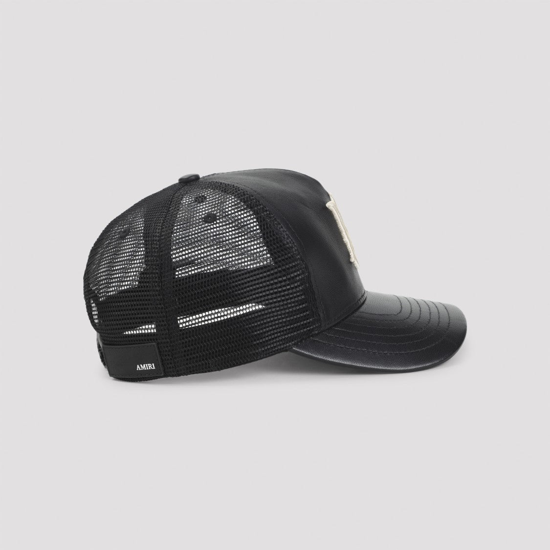 Amiri Trucker Black Leather Hat
