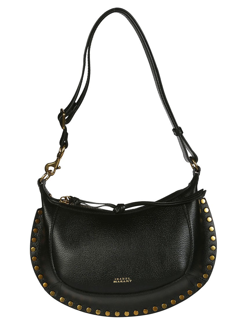 Isabel Marant Oskan Moon-Gz Crescent Pebbled Leather Shoulder Bag