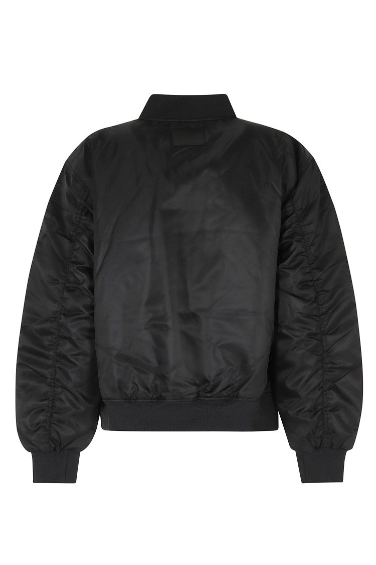 Anine Bing Leon Black Zip-Up Oversized Bomber Jacket