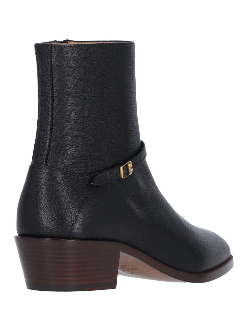 Valentino Garavani Pat' Leather Ankle Boots – Black