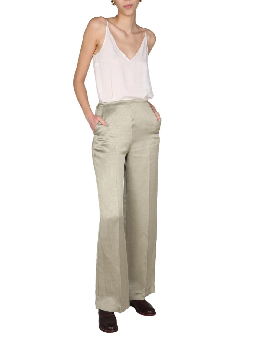 Alysi Wide-Leg Satin Trousers With Side Hook