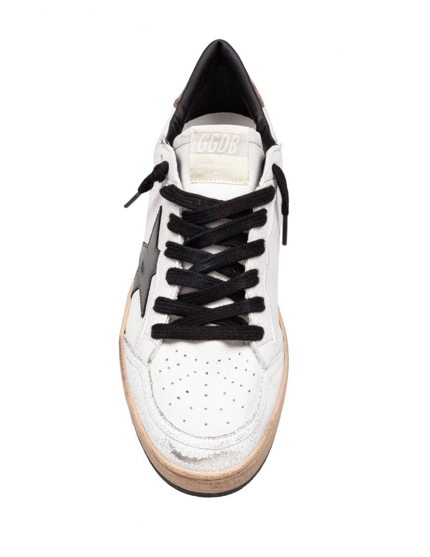 Golden Goose White/Grey Ballstar Leather Sneakers