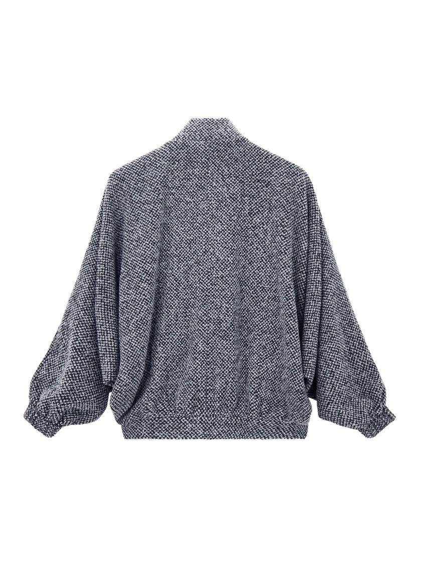 Giorgio Armani Textured Grey Boxy Peacoat