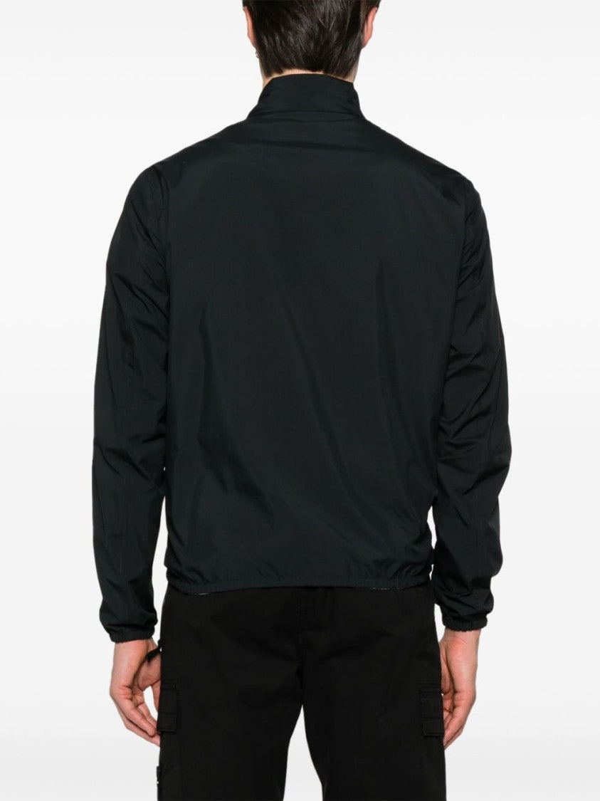 Herno Navy Zip Jacket With High Collar