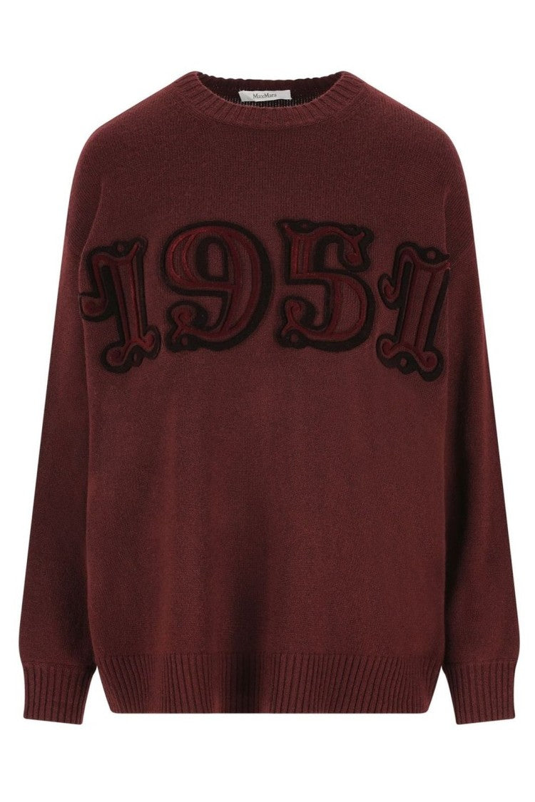 Max Mara Relaxed Fit Camel Knit Sweater With Classic Round Neckline