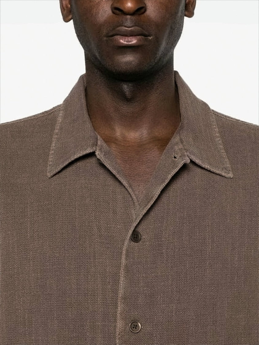 Our Legacy Boxy Brown Short-Sleeve Shirt