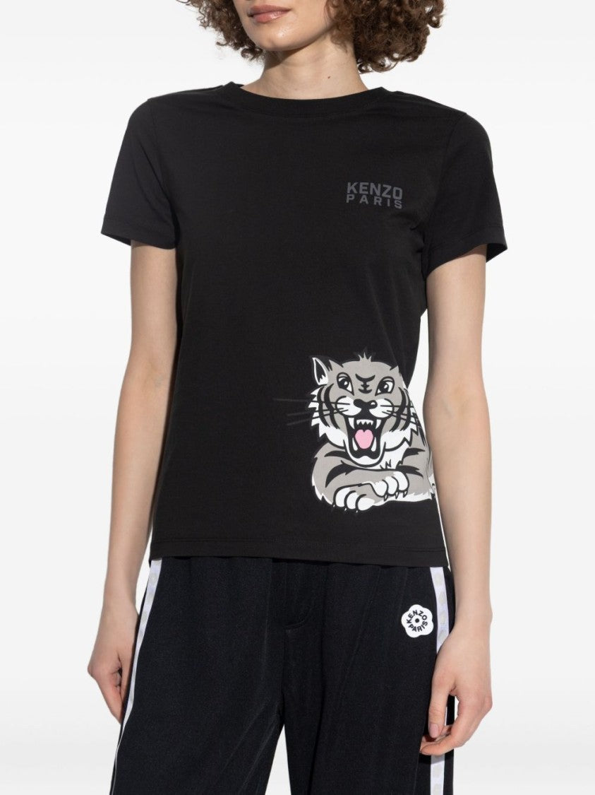 Kenzo Black Tiger Graphic Short-Sleeve T-Shirt
