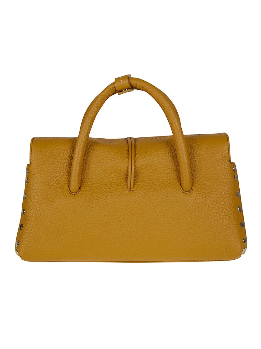 Zanellato Structured Roll-Top Calf Leather Shoulder Bag