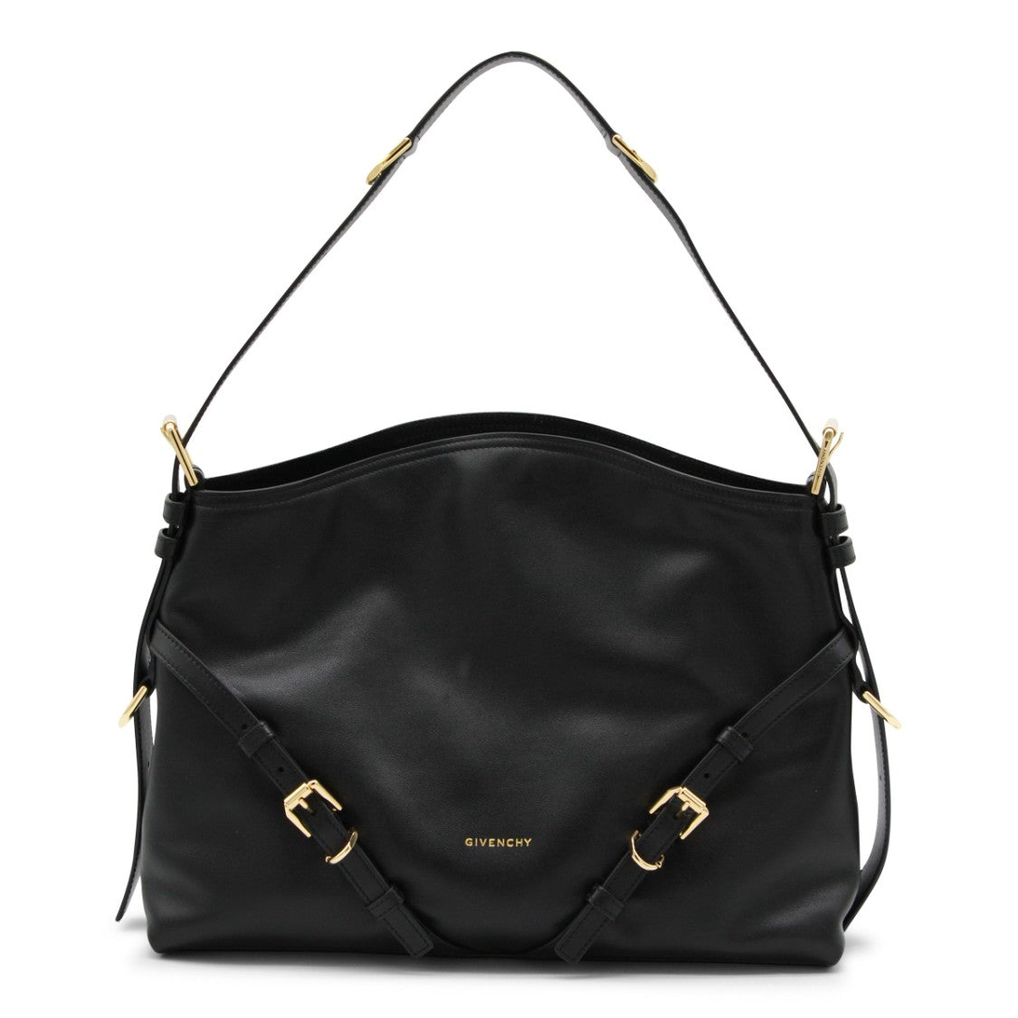 Givenchy Voyou Black V-Shaped Leather Shoulder Bag