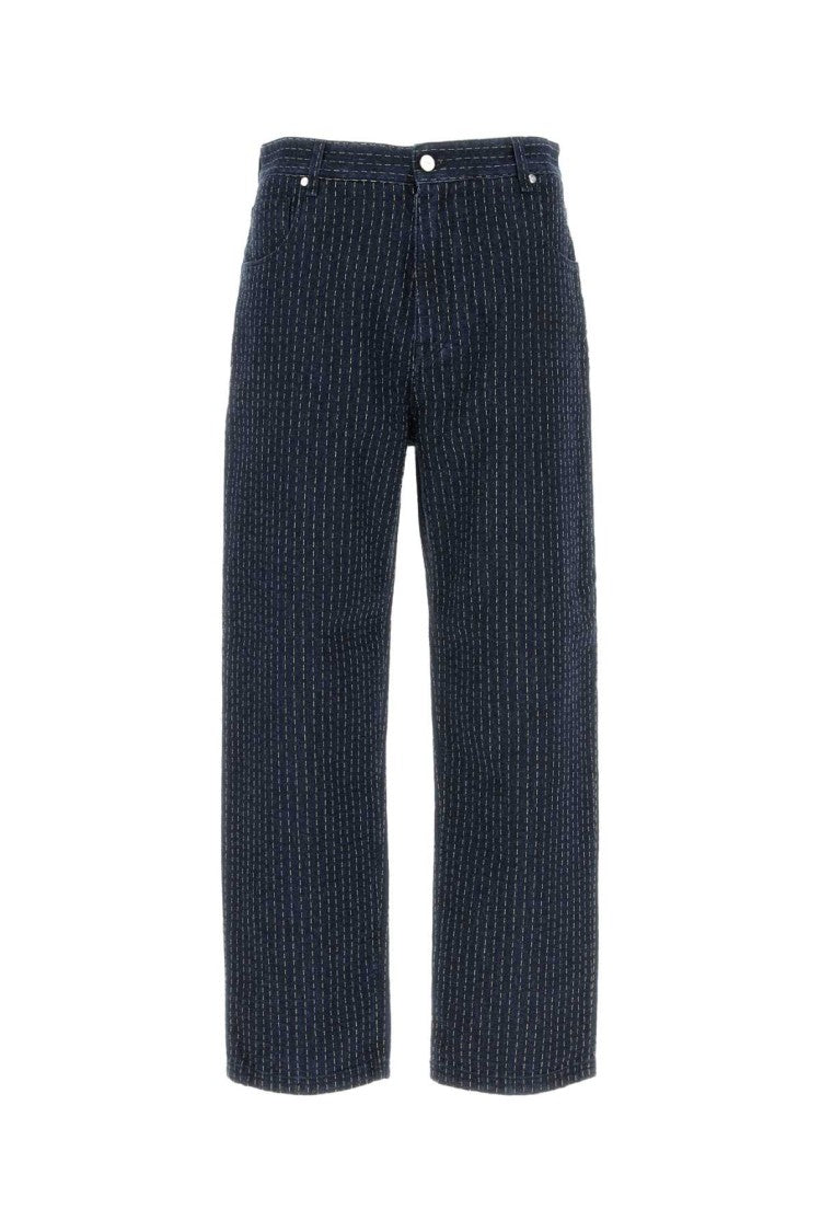 Fendi Embroidered Stretch Denim Jeans