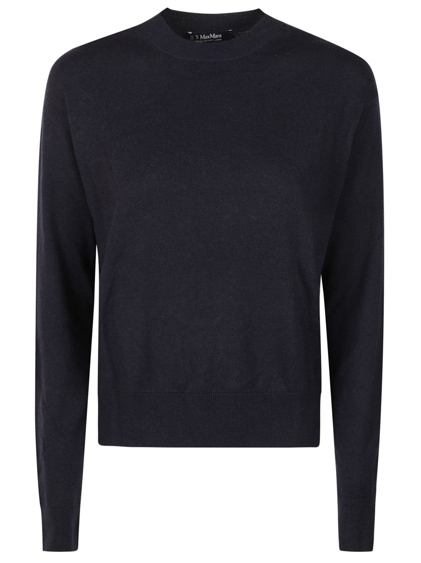 Max Mara Cropped Long-Sleeve Crew Neck Sweater