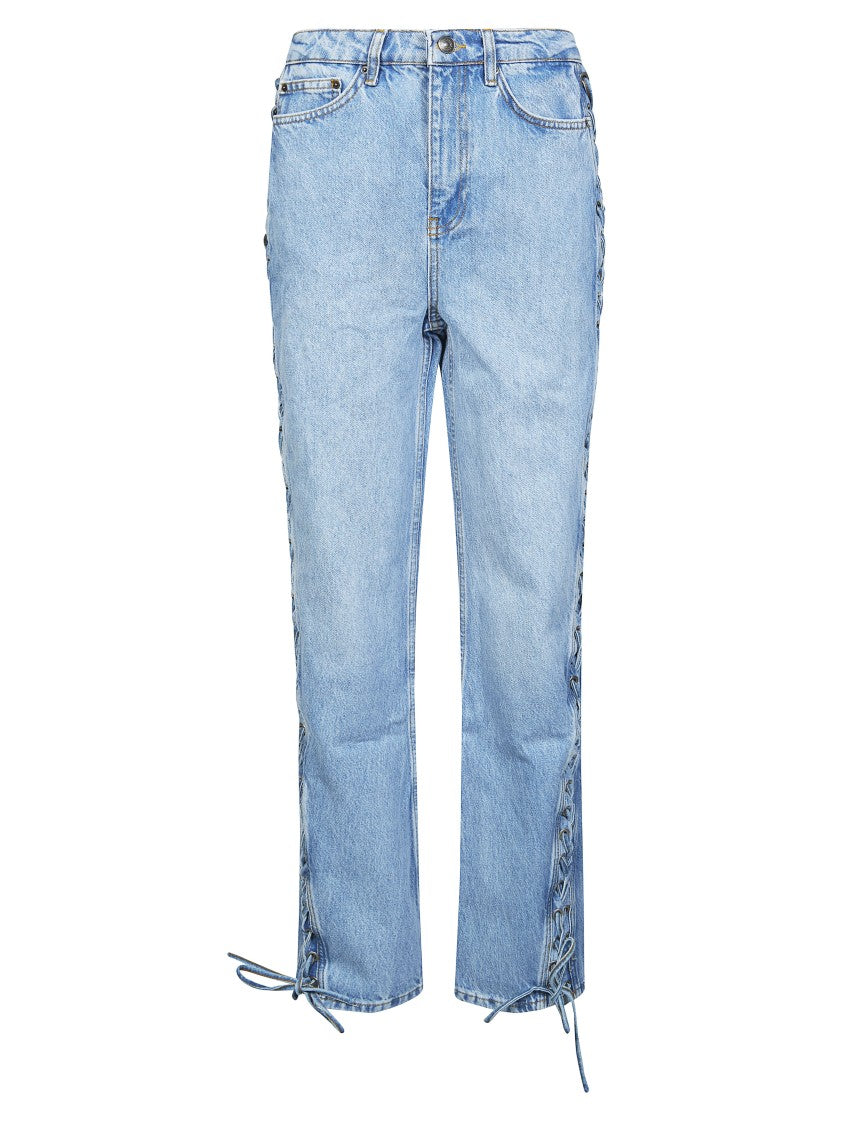 Rotate Blue Lace Up Straight Leg Jeans