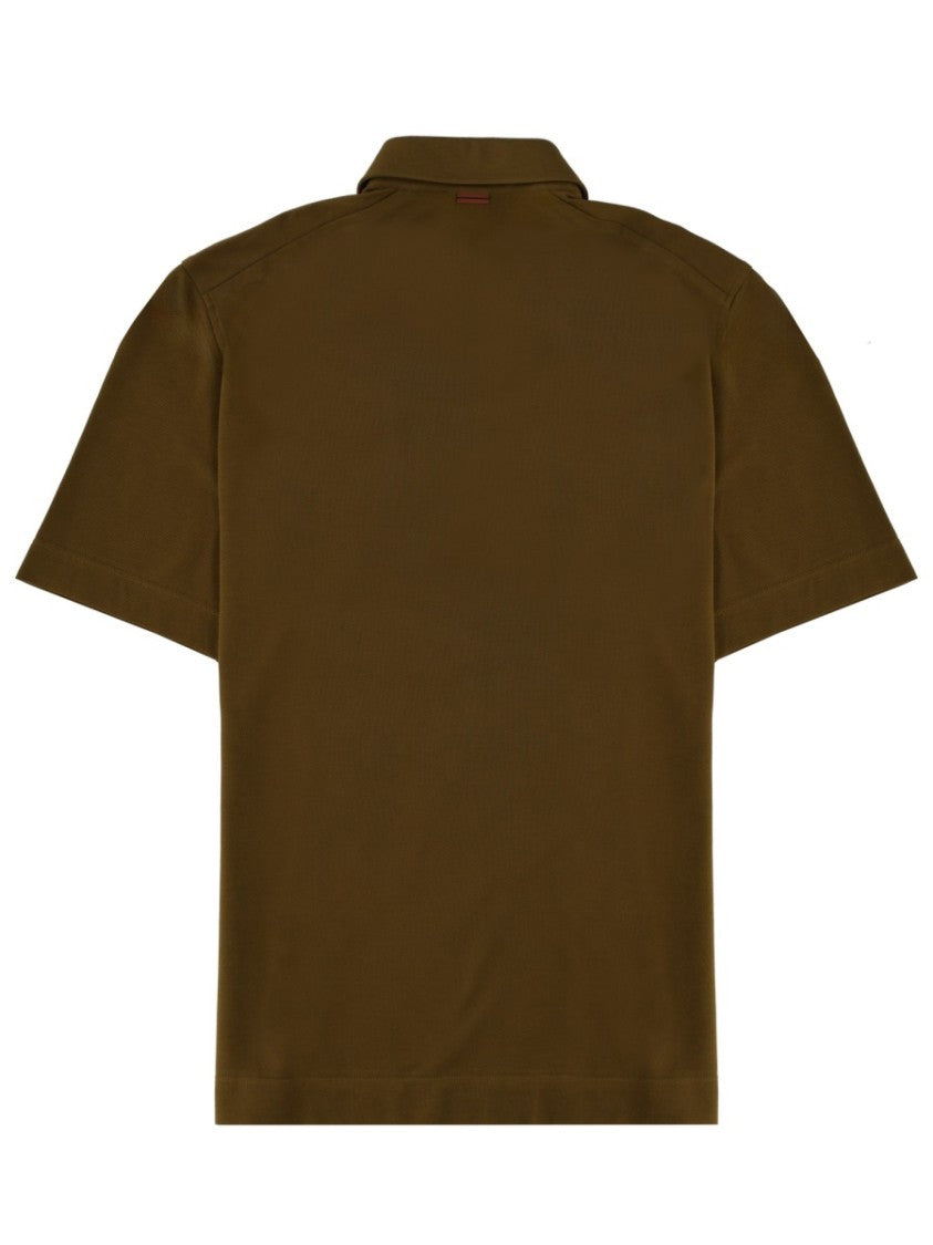 Zegna Cotton Three Button Polo Shirt