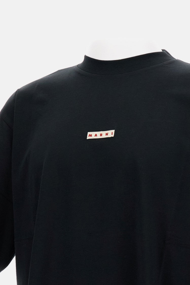 Marni Straight Cut Cotton T-Shirt With Crew Neck