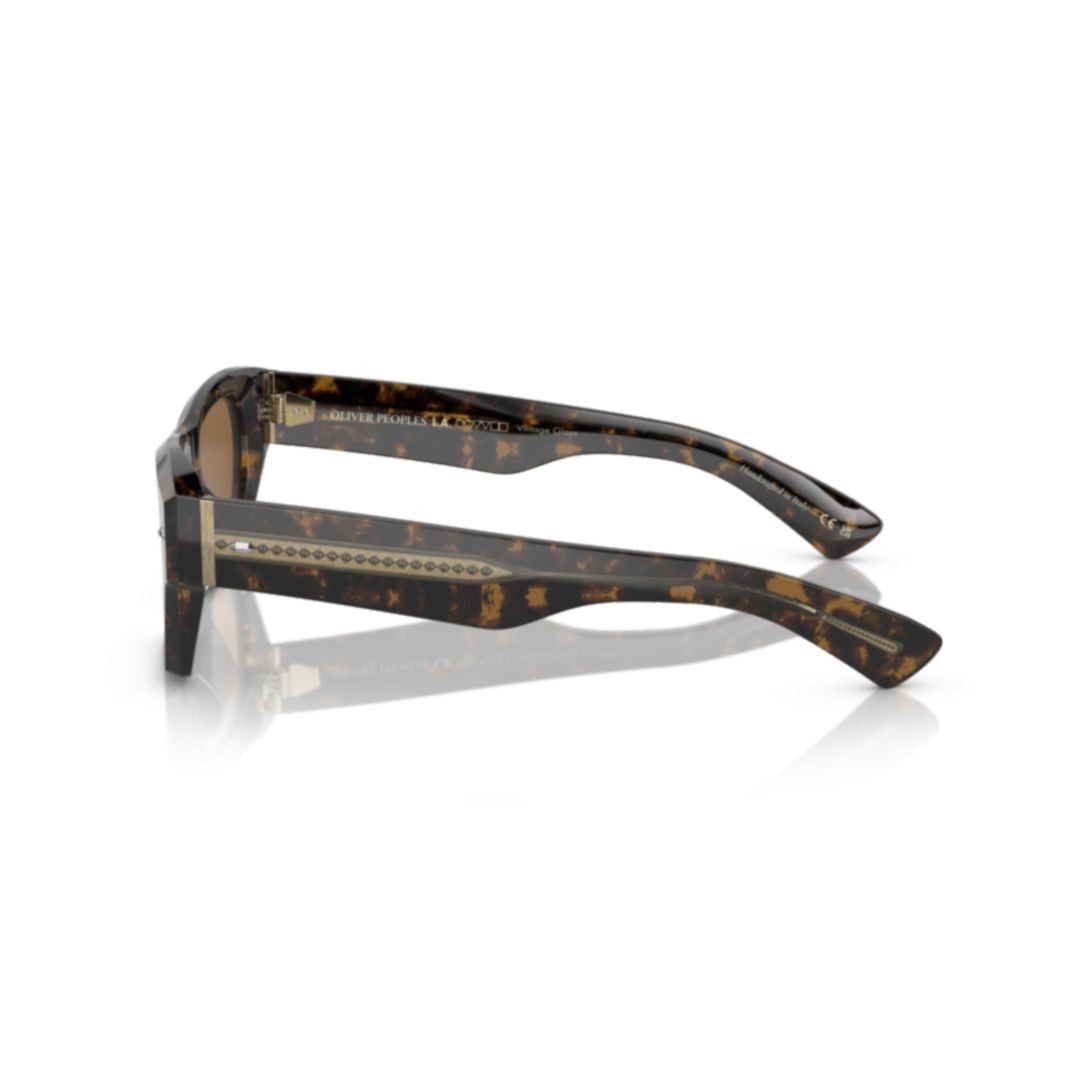 Oliver Peoples 0Ov5514su Rectangular Tortoiseshell Acetate Sunglasses With Metallic Accents