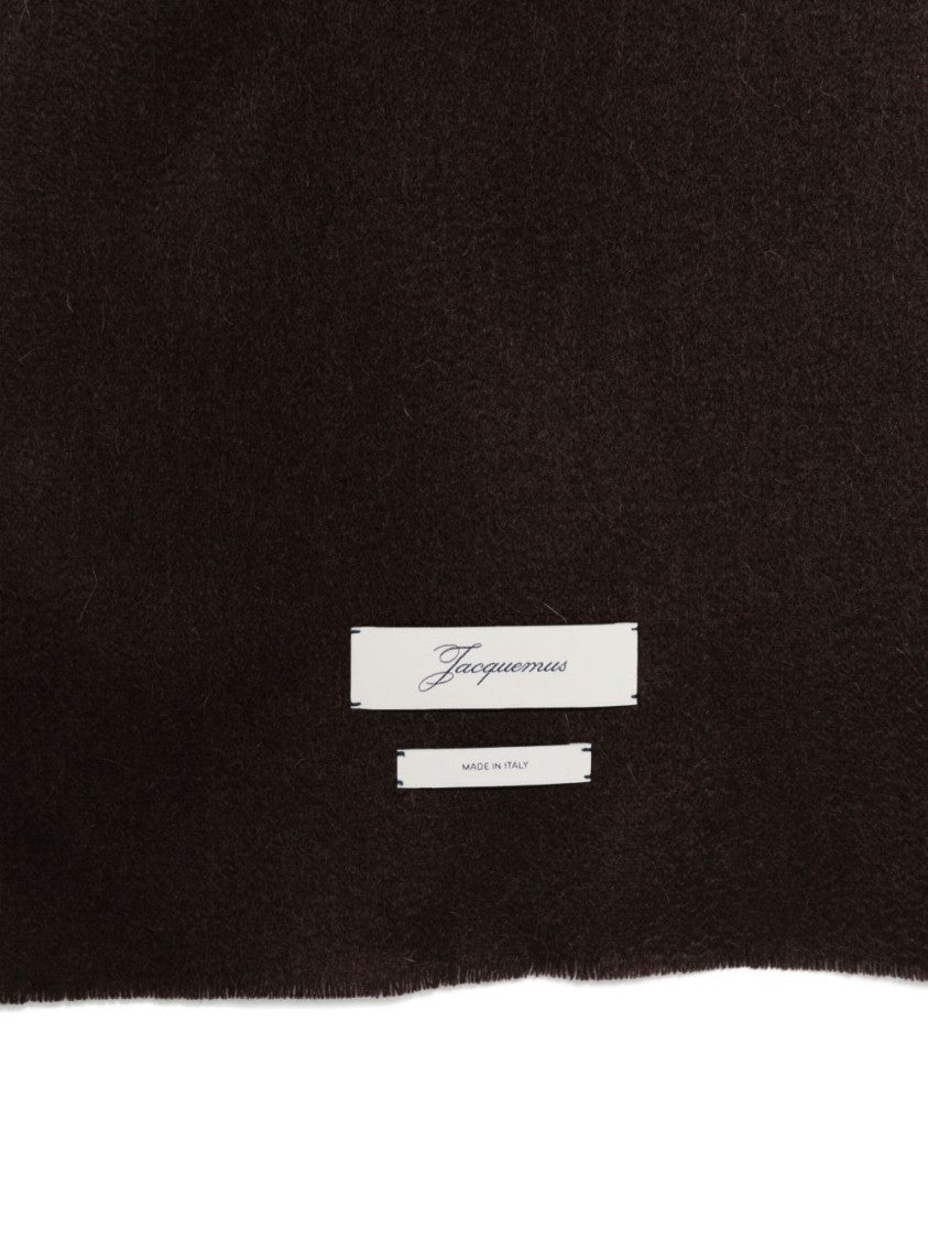 Jacquemus Dark Brown Scarf With Smooth Texture